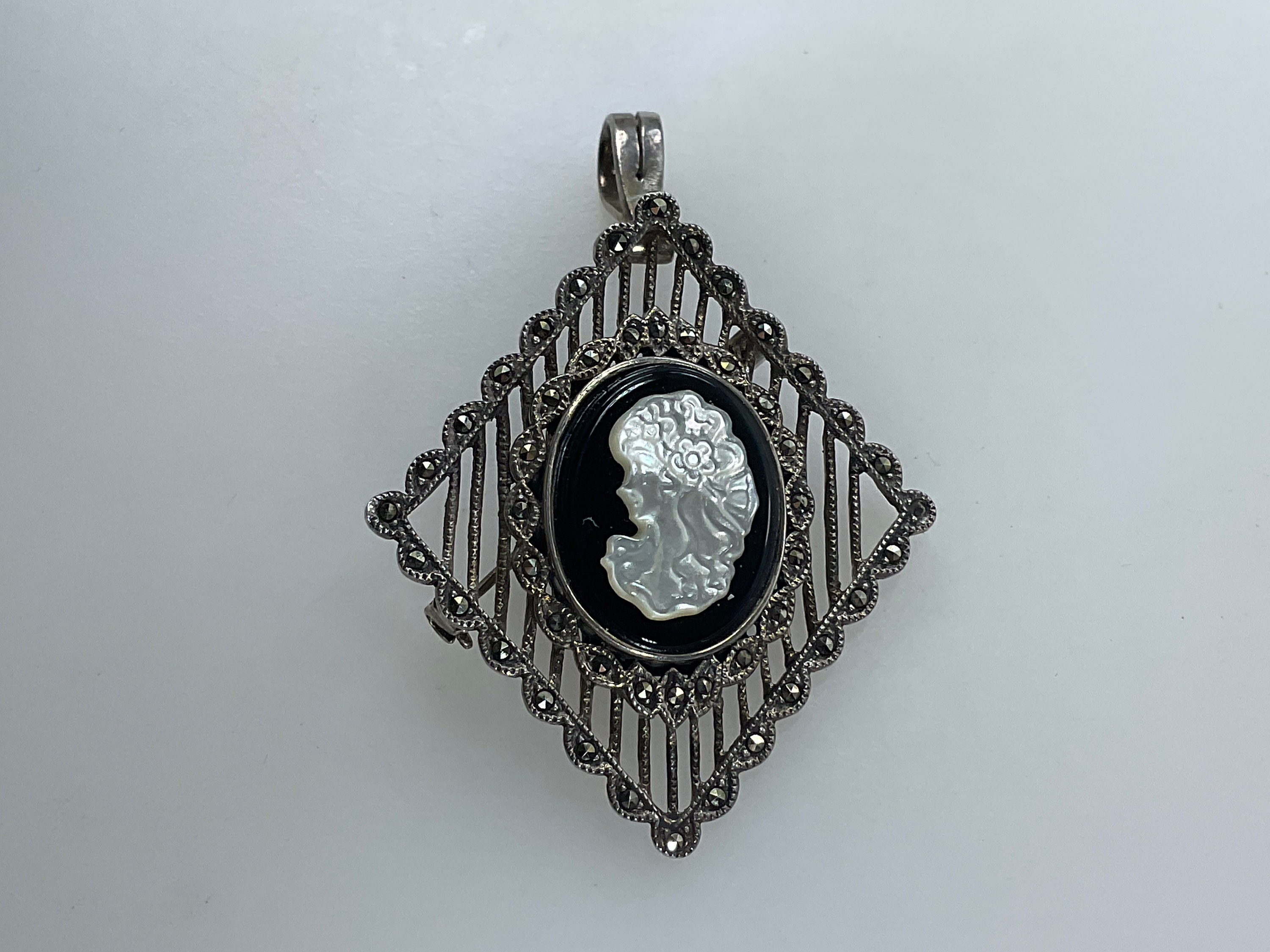 Onyx Cameo Pendant - Etsy