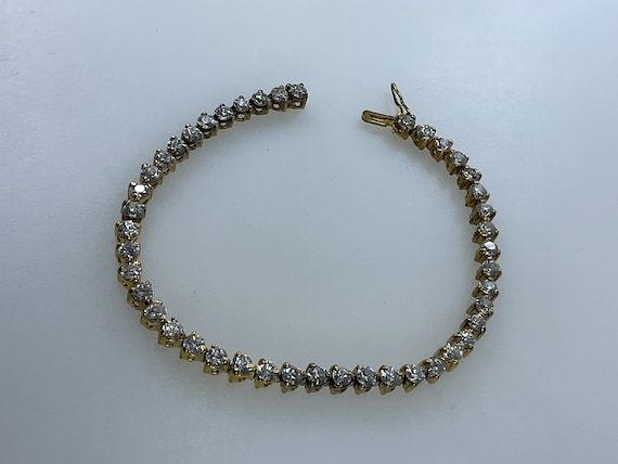 Vintage 7.25” Bracelet Sterling Silver 925 Gold W… - image 1