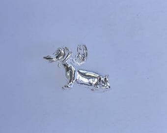Vintage Charm Sterling Silver 925 Dachshund Needs Cleaned Used
