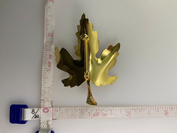 Vintage Pin Brooch Gold Toned Maple Leaf Design B… - image 2