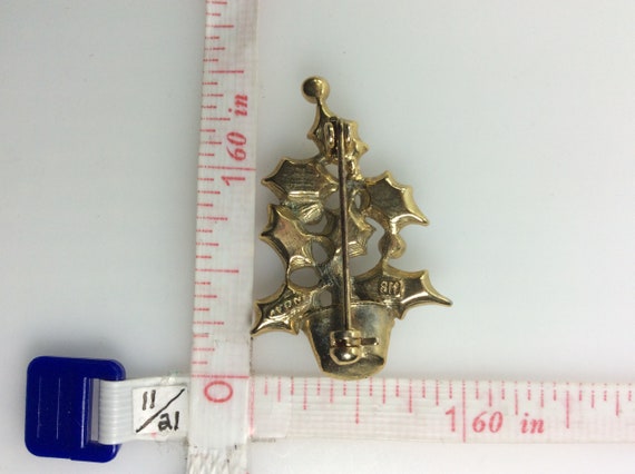 Vintage Avon Pin Brooch Gold Toned Potted Christm… - image 2
