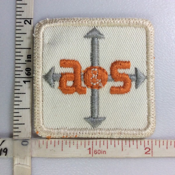 Vintage Patch A&S Alton And Southern Railroad Orange Grey And White Used
