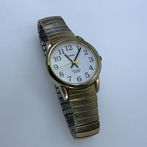 Vintage Timex Watch Gold Toned Working Condition Shows Wear Used