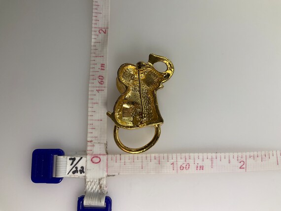 Vintage Pin Brooch Gold Toned Elephant Design Wit… - image 2