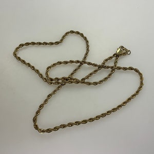 Vintage 24” Necklace Gold Toned Twist Rope Chain Used