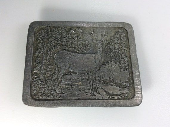 Vintage Barry Snook 1976 Belt Buckle Pewter Toned… - image 1