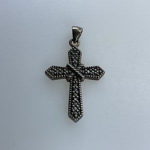 Vintage Pendant Sterling Silver 925 Cross Needs Cleaned Used