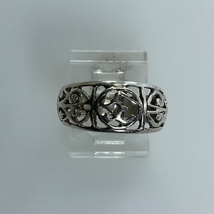 Vintage Ring Size 6.5 Sterling Silver 925 Filigree Design Used