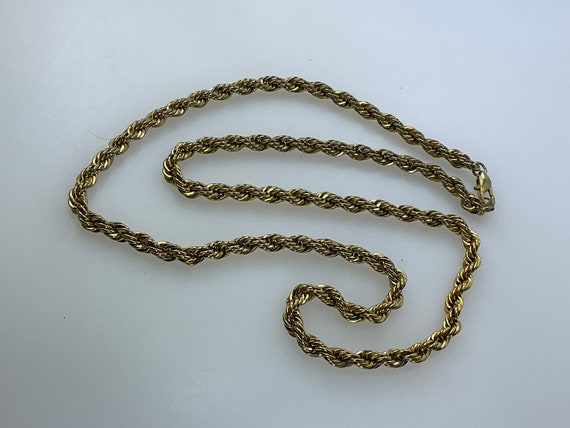 Vintage 24” Necklace Gold Toned Twist Rope Chain … - image 1