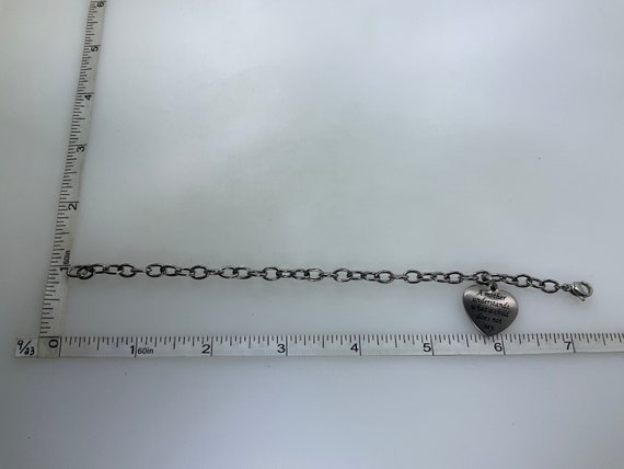 Vintage 7.5” Bracelet Silver Toned Chain With Hea… - image 2