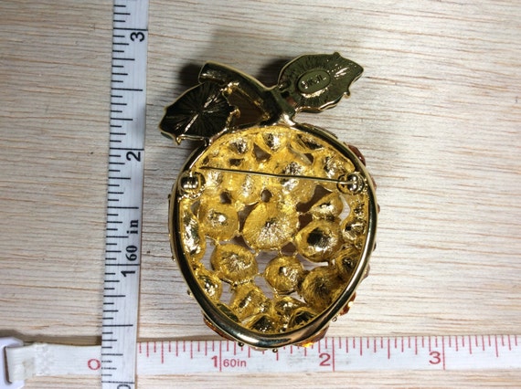 Vintage Pin Brooch Kenneth Jay Lane JKL Jade Gold… - image 2