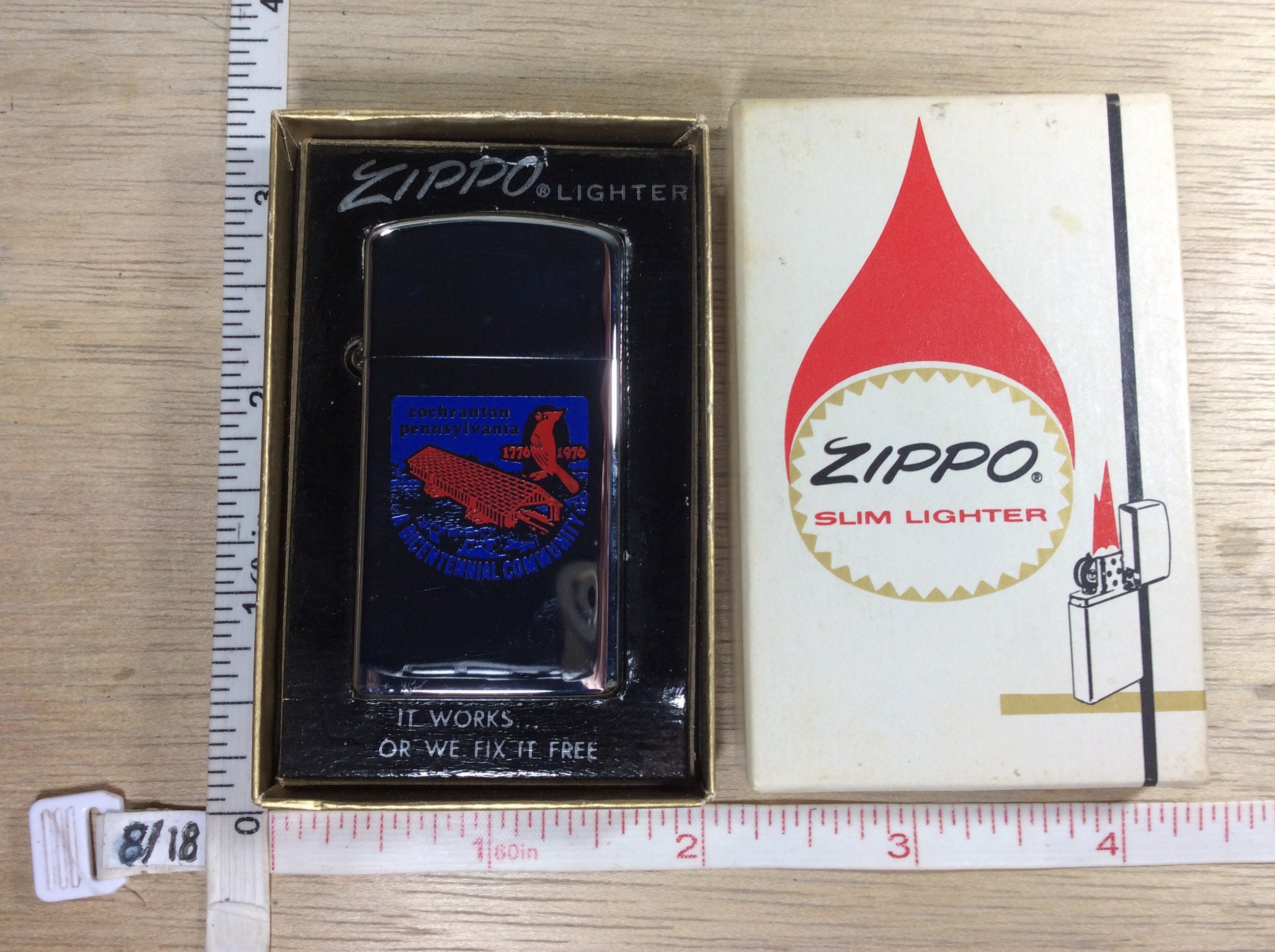 Vintage 1976 Zippo Lighter Cochranton Pennsylvania A