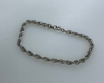 Vintage Sterling Silver Twisted Rope Bracelet! [size 6.5