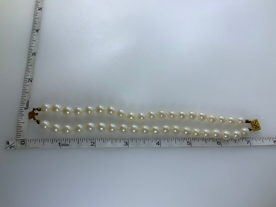 Vintage 7.25” Bracelet 2 Strands With White Pearl… - image 2