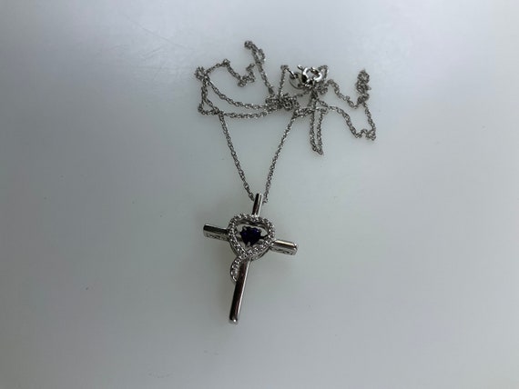 Vintage 18” Necklace Sterling Silver 925 Cross Wi… - image 1