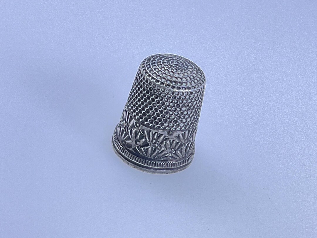 Vintage Thimble Sterling Silver 925 Floral No 8 Initials ALB Needs ...