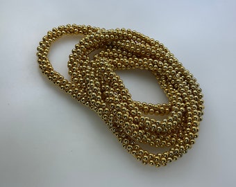 Vintage 54” Necklace With Gold Toned Beads Used