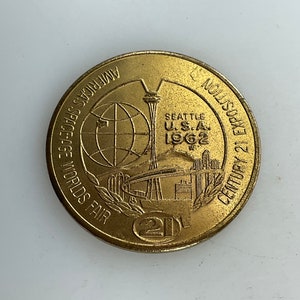 Vintage Souvenir Token Americas Space-Age Worlds Fair Seattle 1962 Used