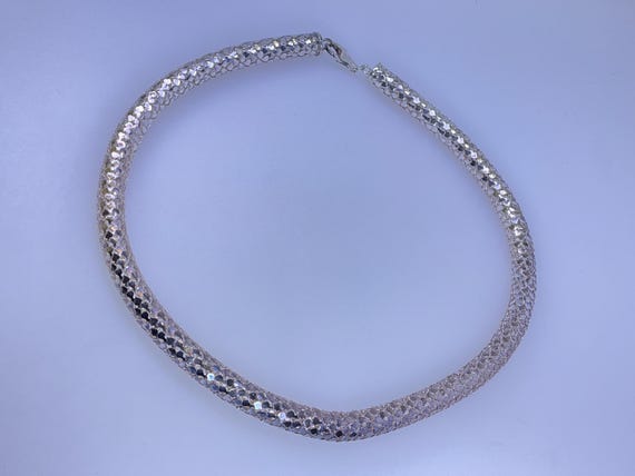 Vintage 18” Necklace Sterling Silver 925 Scale Look Chain Needs-Cleaned Used