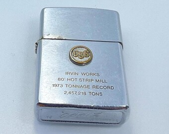 Vintage 1973 Zippo Lighter USS Irvin Works Lid Hinge Issue Floppy