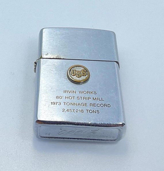 Vintage 1973 Zippo Lighter USS Irvin Works Lid Hinge Issue Floppy