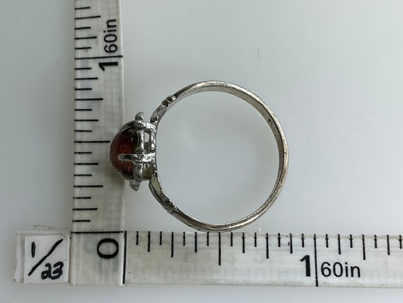 Vintage Ring Size 8 Sterling Silver 925 Oval Gold… - image 2