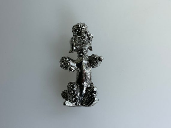 Vintage Gerrys Pin Brooch Silver Toned Poodle Dog… - image 1