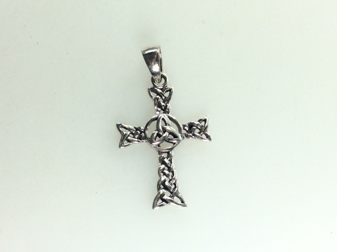 Vintage Pendant Sterling Silver 925 Celtic Cross With Trinity Knot ...