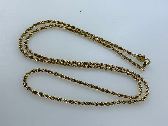 Vintage 24” Necklace Gold Toned Twist Rope Chain … - image 1