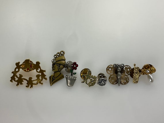 Vintage Lot Of 8 Pins Assorted Designs As Is Used - image 1