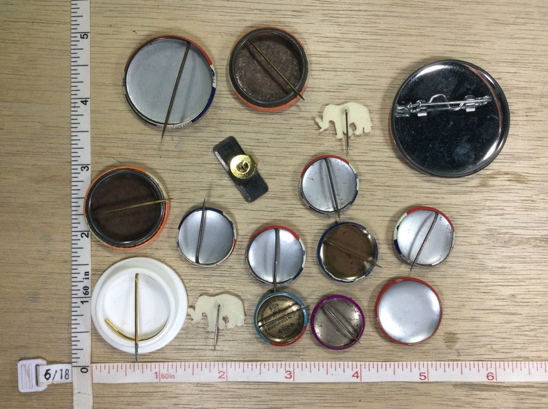 Vintage Lot Of 16 Old Button Pins Political And Easter Seals Used