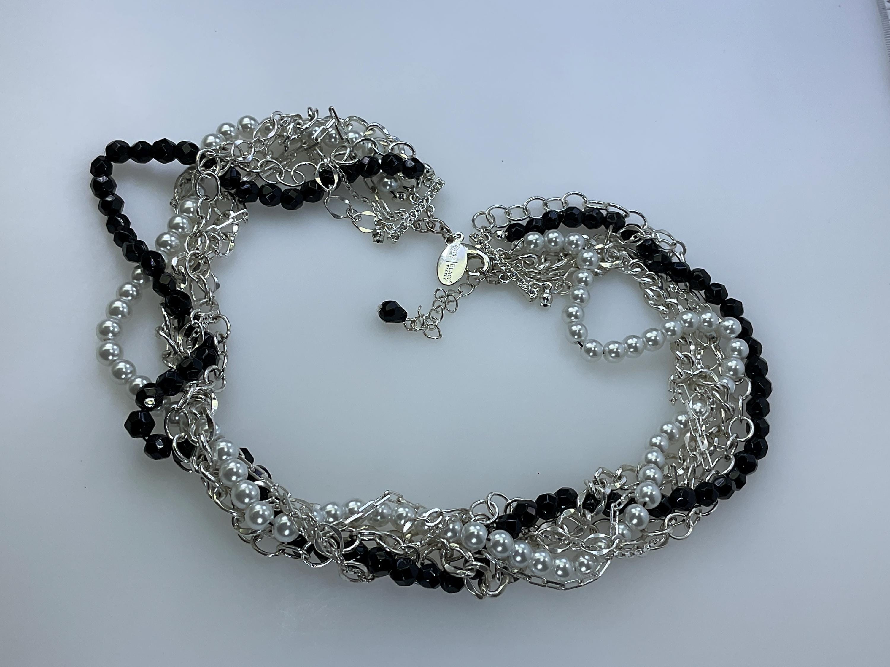 White House Black Market Crystal Chain Belt Red Clear Beads Silver 80s Glam Chic White House Black Market Necklace - Etsy main image 2