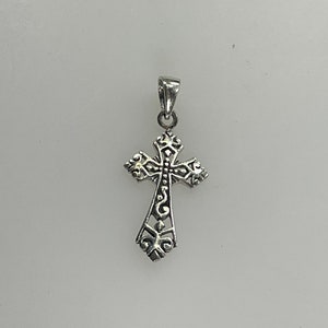 Vintage Pendant Sterling Silver 925 Cross Design Used