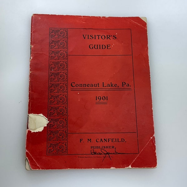 Vintage Souvenir Visitors Guide Conneaut Lake Pa 1901 FM Canfield Some Damage Used