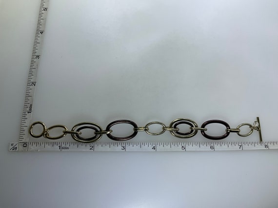 Vintage 7.75” Bracelet Gold Bronze Toned Chain Ov… - image 2