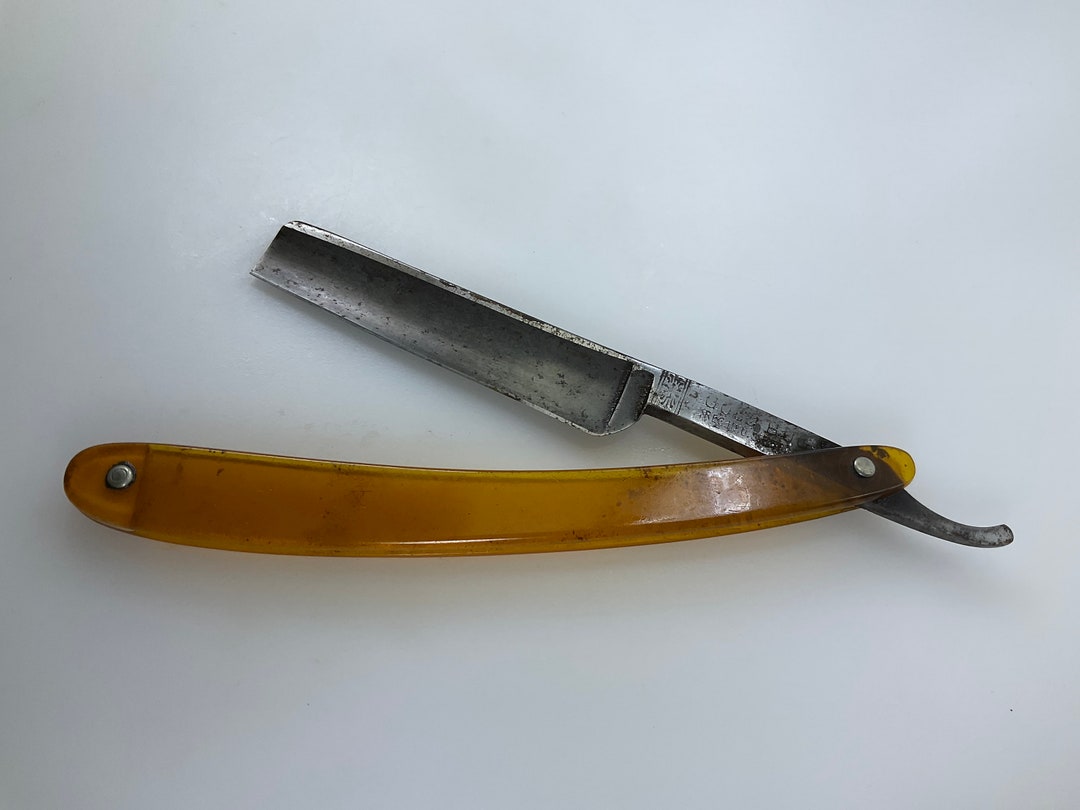 Vintage Gold Bug Straight Razor Orange Used - Etsy