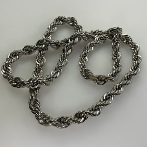 Vintage Napier 30” Necklace Silver Toned Twist Rope Chain It Is Heavy Used