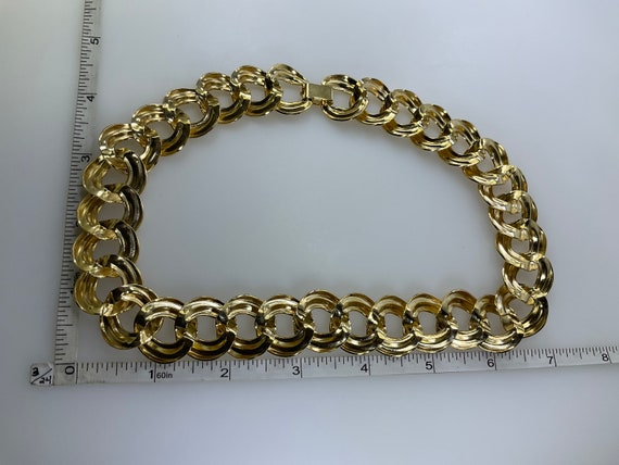 Vintage 18” Necklace Gold Toned Oval Links Used - image 2