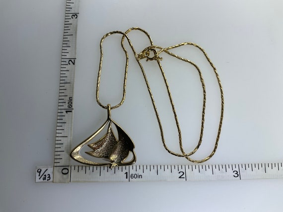 Vintage 17” Necklace Gold Toned Abstract Triangul… - image 2