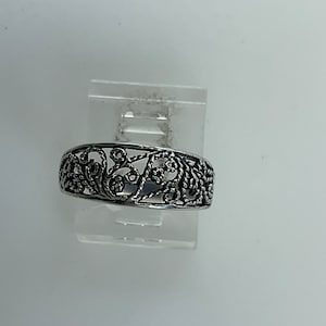 Vintage Ring Size 6 Sterling Silver 925 Filigree Design Used