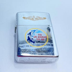 Vintage 1985 Zippo Lighter USS Los Angeles SSN 688 Unfired Untested Used