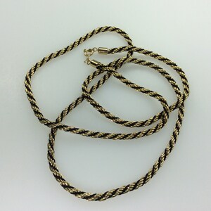 Vintage 30&quot; Necklace Gold Toned Twist Chain With Black Accent Used