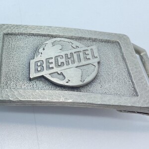 Vintage Pewter Bechtel Belt Buckle Used