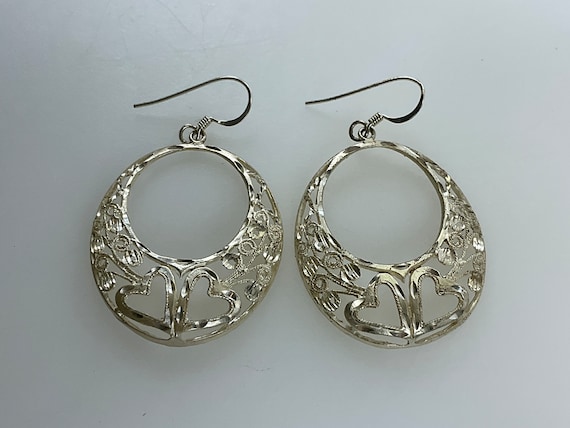 Vintage Dangle Earrings Sterling Silver 925 Taper… - image 1