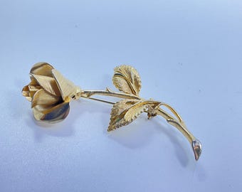 Vintage Pastelli Gold Toned Pin-Brooch Rose Used