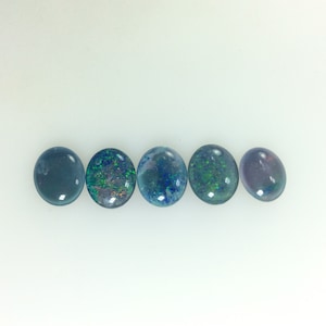 Vintage Lot Of Five Opal Triplet Oval Cabochon Stone Supply Used