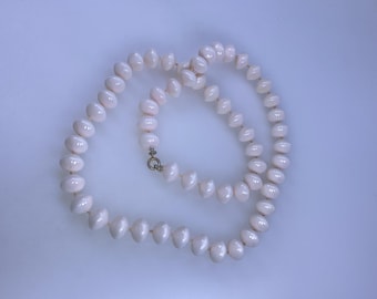Vintage 22” Necklace With Pink Plastic Beads Used