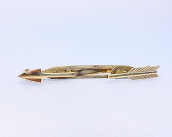 Vintage Gold Toned Arrow Tie Clip Used
