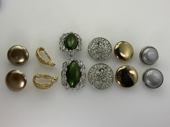 Vintage Lot Six Pair Earrings Assorted Styles As … - image 1