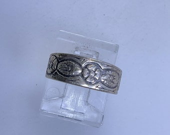 Vintage Toe Ring Size 3.5 Sterling Silver 925 Western Floral Needs-Cleaned Used